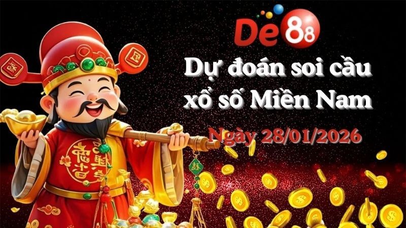 DE88 Dự Đoán Soi Cầu Xổ Số Miền Nam Ngày 28/01/2026 - Dự Đoán Đỉnh Nhất