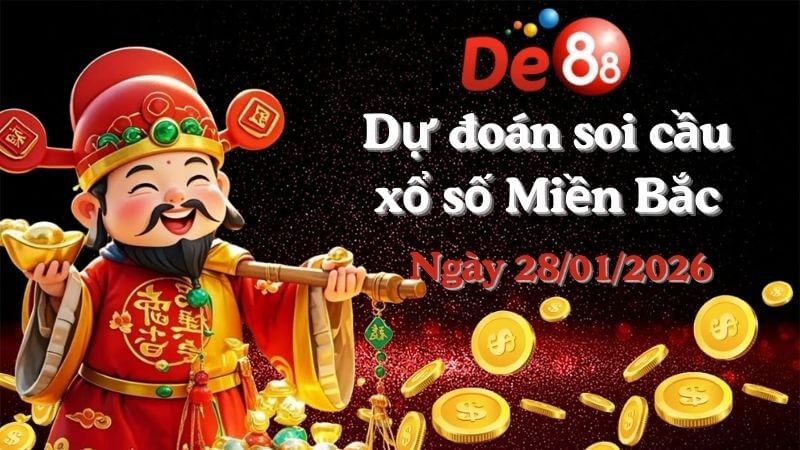DE88 Dự Đoán Soi Cầu Xổ Số Miền Bắc Ngày 28/01/2026 - Đánh Là Chắc Chắn Trúng