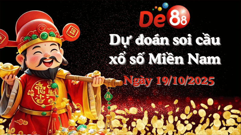 DE88 Dự đoán soi cầu xổ số miền Nam hôm nay ngày 19/10/2025 [Chuẩn Nhất]
