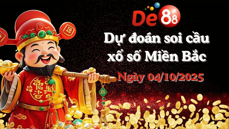 DE88 Dự đoán soi cầu xổ số miền Bắc hôm nay ngày 04/10/2025 [Đỉnh Nhất]